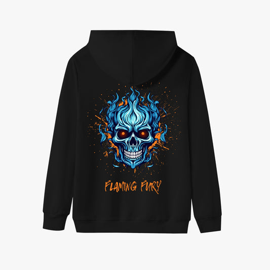 Men’s Flaming Fury Skull Hoodie – Bold Graphic Design in Multiple Colors