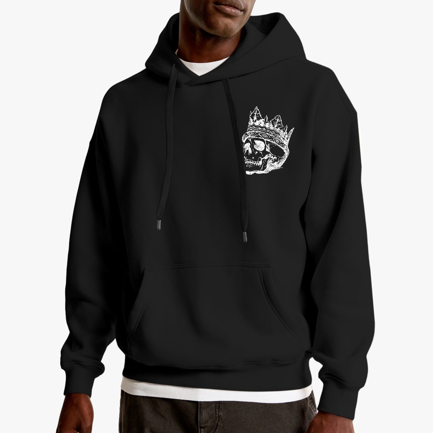 Modern King Skull Crown Hoodie – Gothic Royalty-Inspired Design