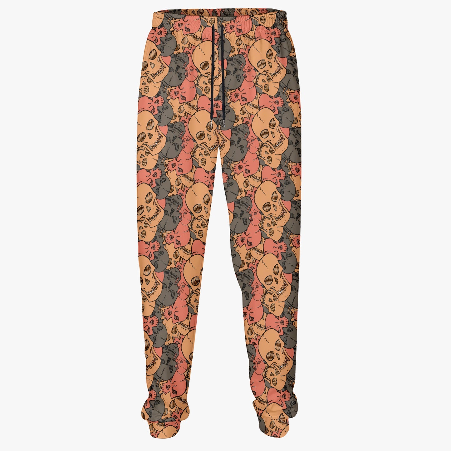 Earth-Toned Skull Print Sweatpants - Unique Gothic Loungewear