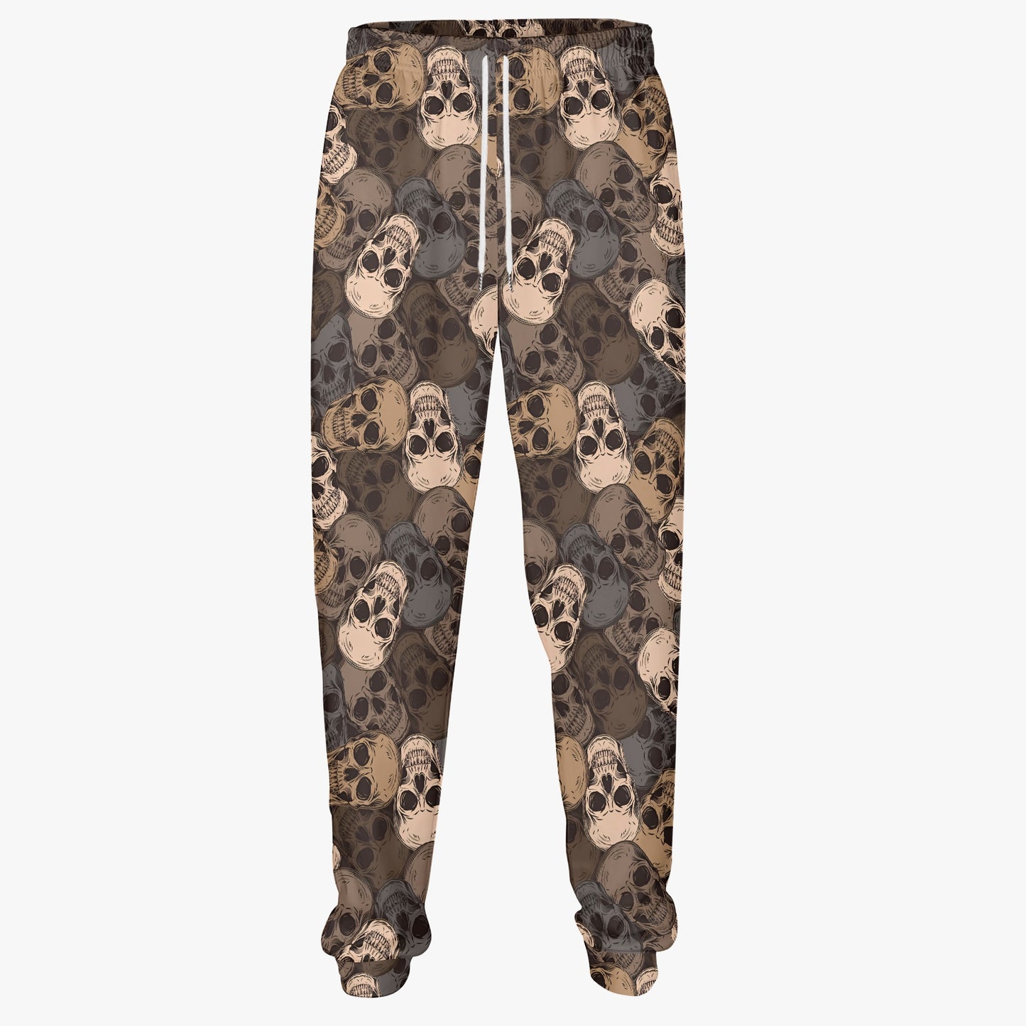 Neutral Skull Print Sweatpants - Earthy Gothic Loungewear