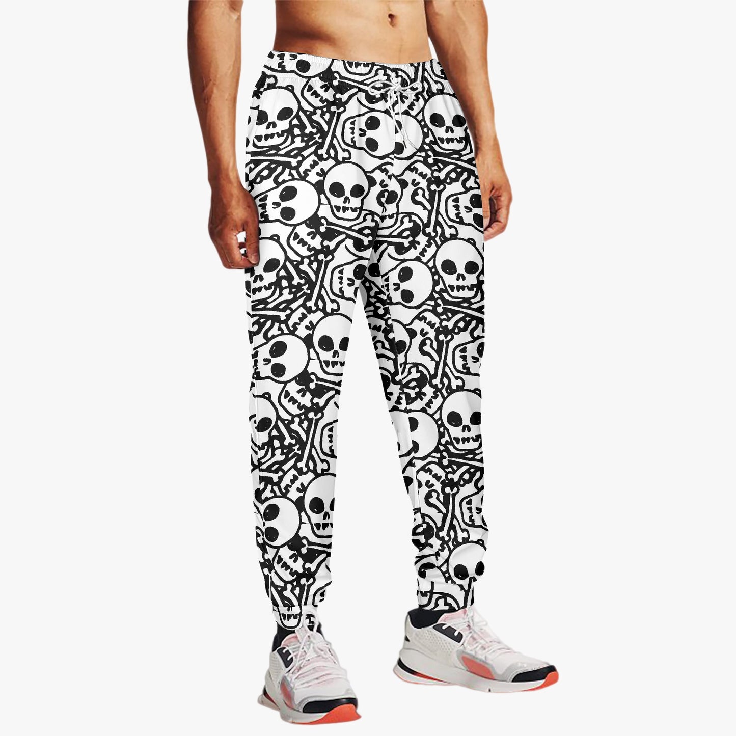 Bold Black & White Skull Sweatpants - Gothic Streetwear Staple