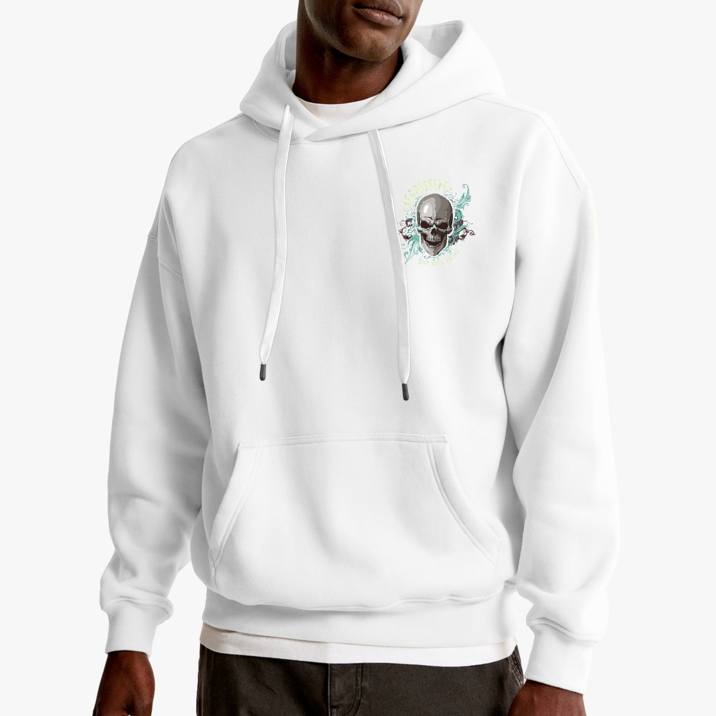 Aggressive Skull Hoodie - Bold Latin-Inspired Streetwear Pullover