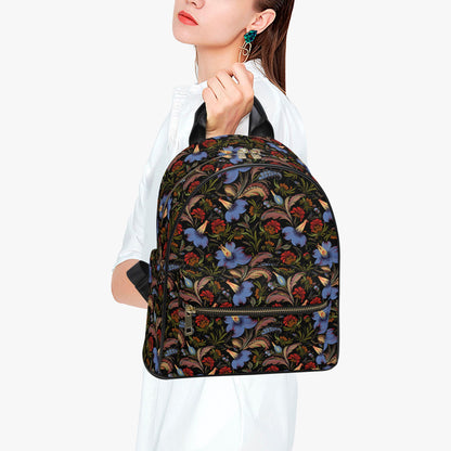 Midnight Bloom Mini Backpack: A Vintage Floral Dream