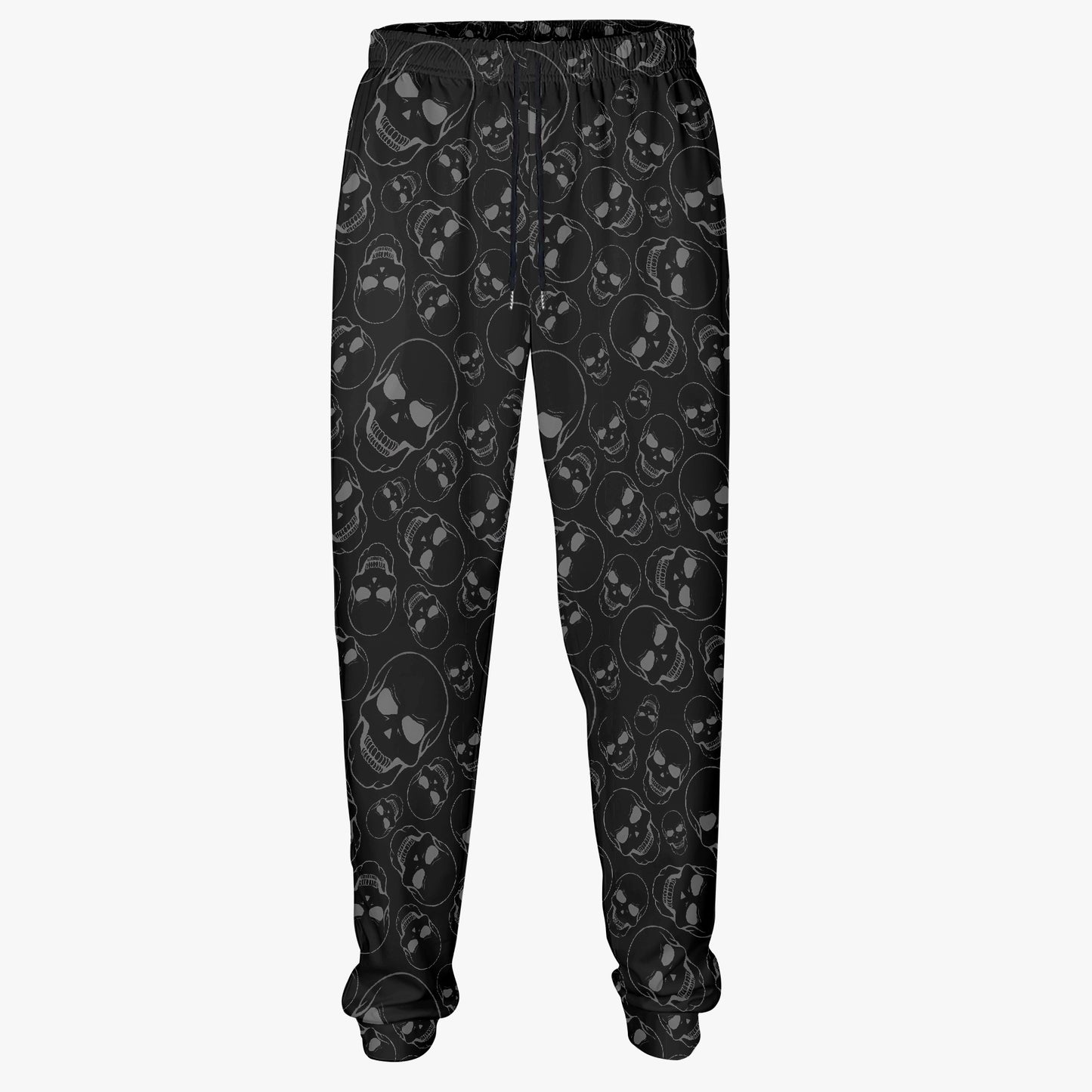 Black Skull Print Joggers - Sleek Gothic Loungewear