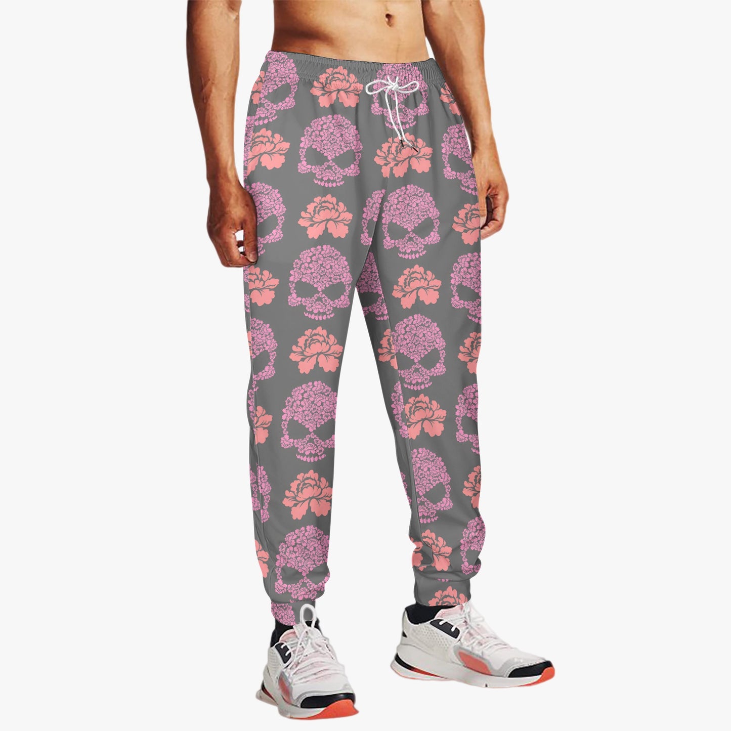 Floral Skull Print Jogger Sweatpants - Stylish & Comfortable Loungewear