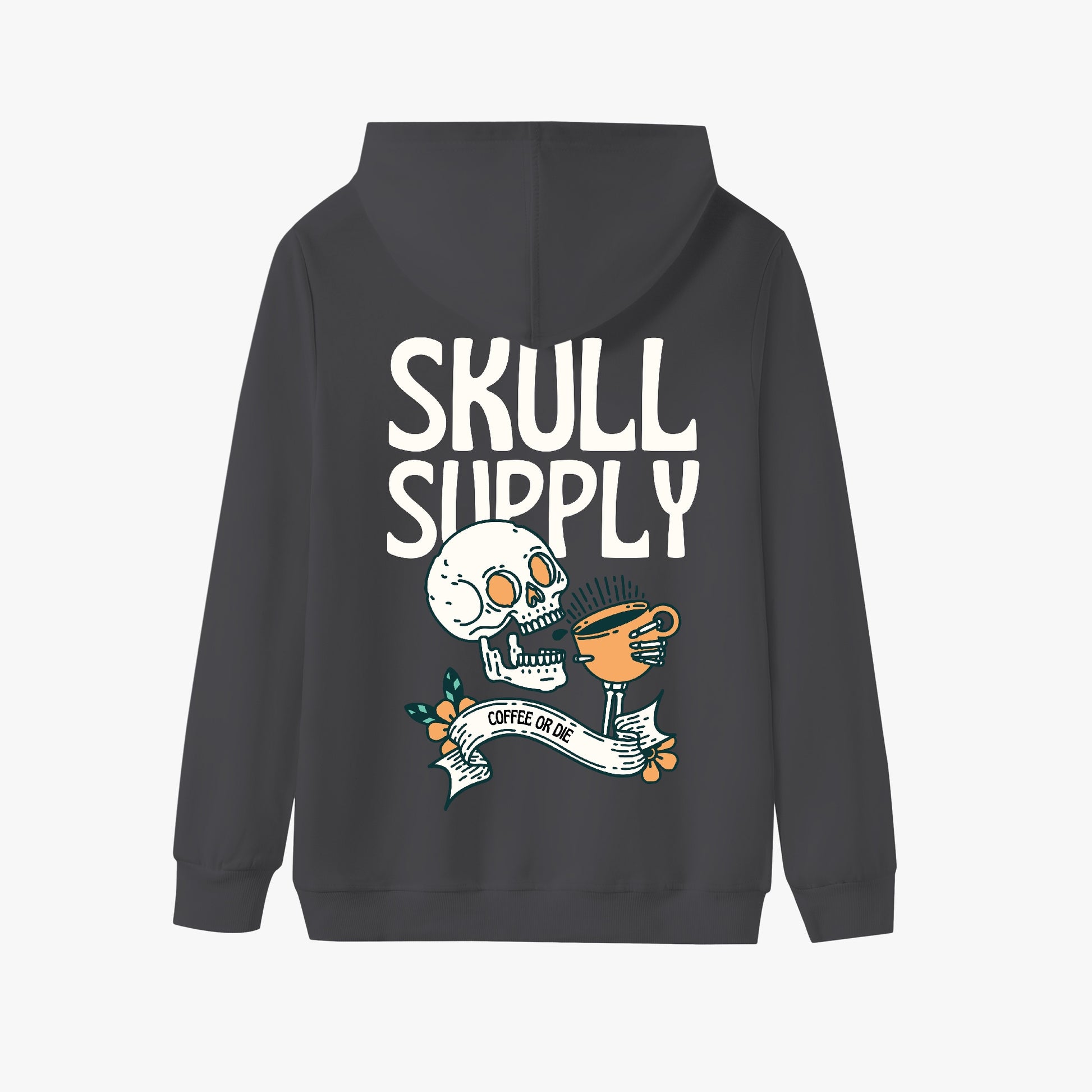 Skull Supply – Coffee or Die Hoodie – Quirky Skull Coffee Design