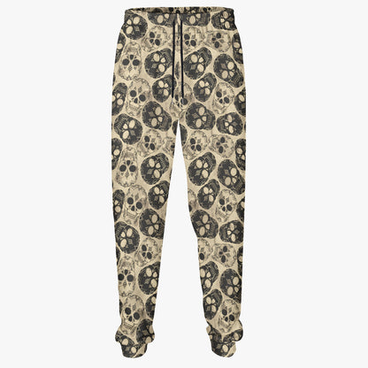 Vintage Skull Print Sweatpants - Gothic Retro Loungewear