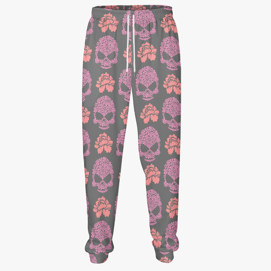 Floral Skull Print Jogger Sweatpants - Stylish & Comfortable Loungewear