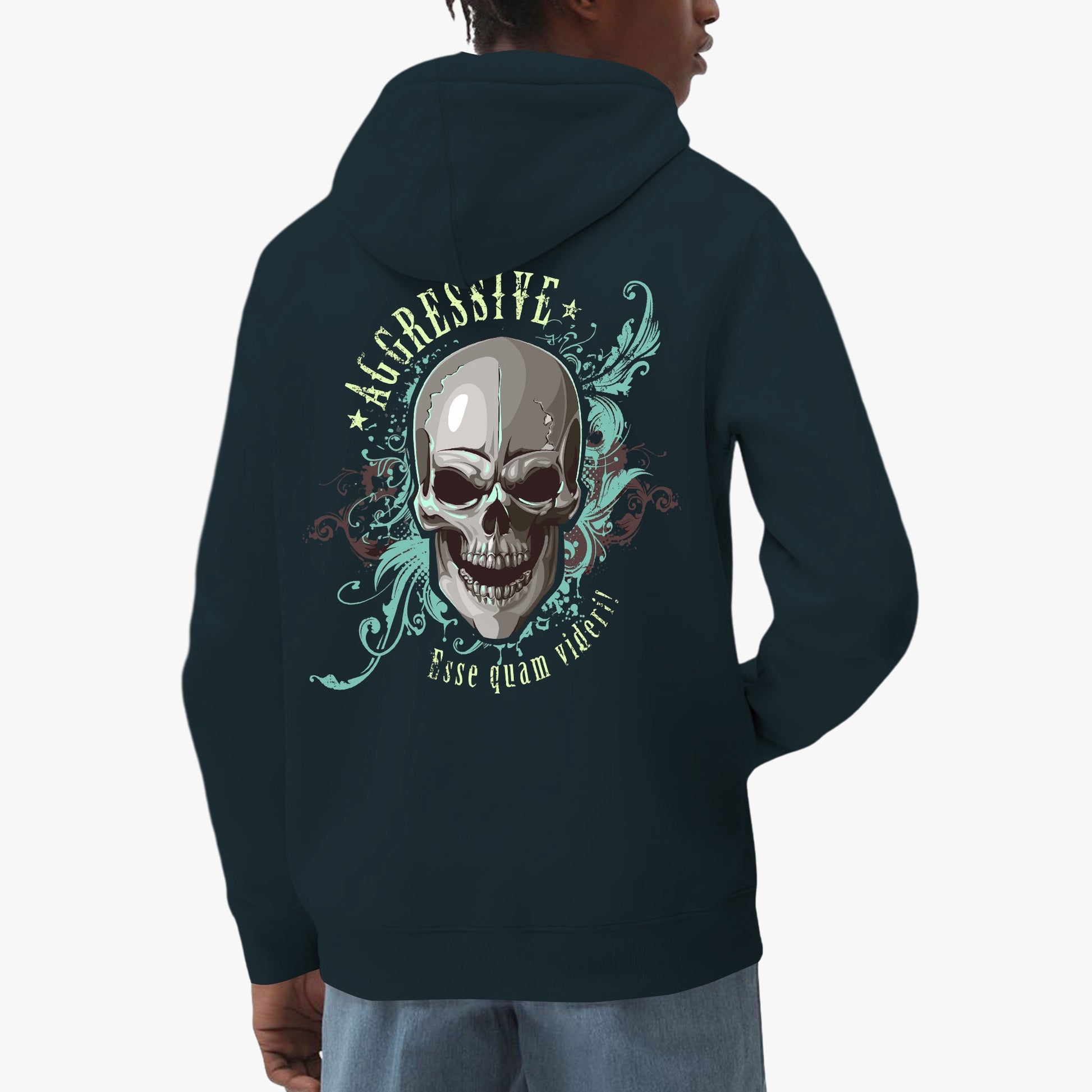 Aggressive Skull Hoodie - Bold Latin-Inspired Streetwear Pullover