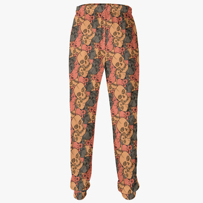 Earth-Toned Skull Print Sweatpants - Unique Gothic Loungewear