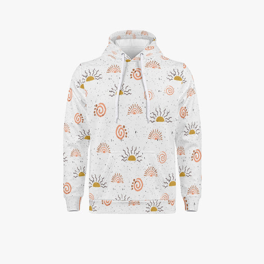 wearskull Boho Sunshine Hoodie - Retro Sun & Spiral Print