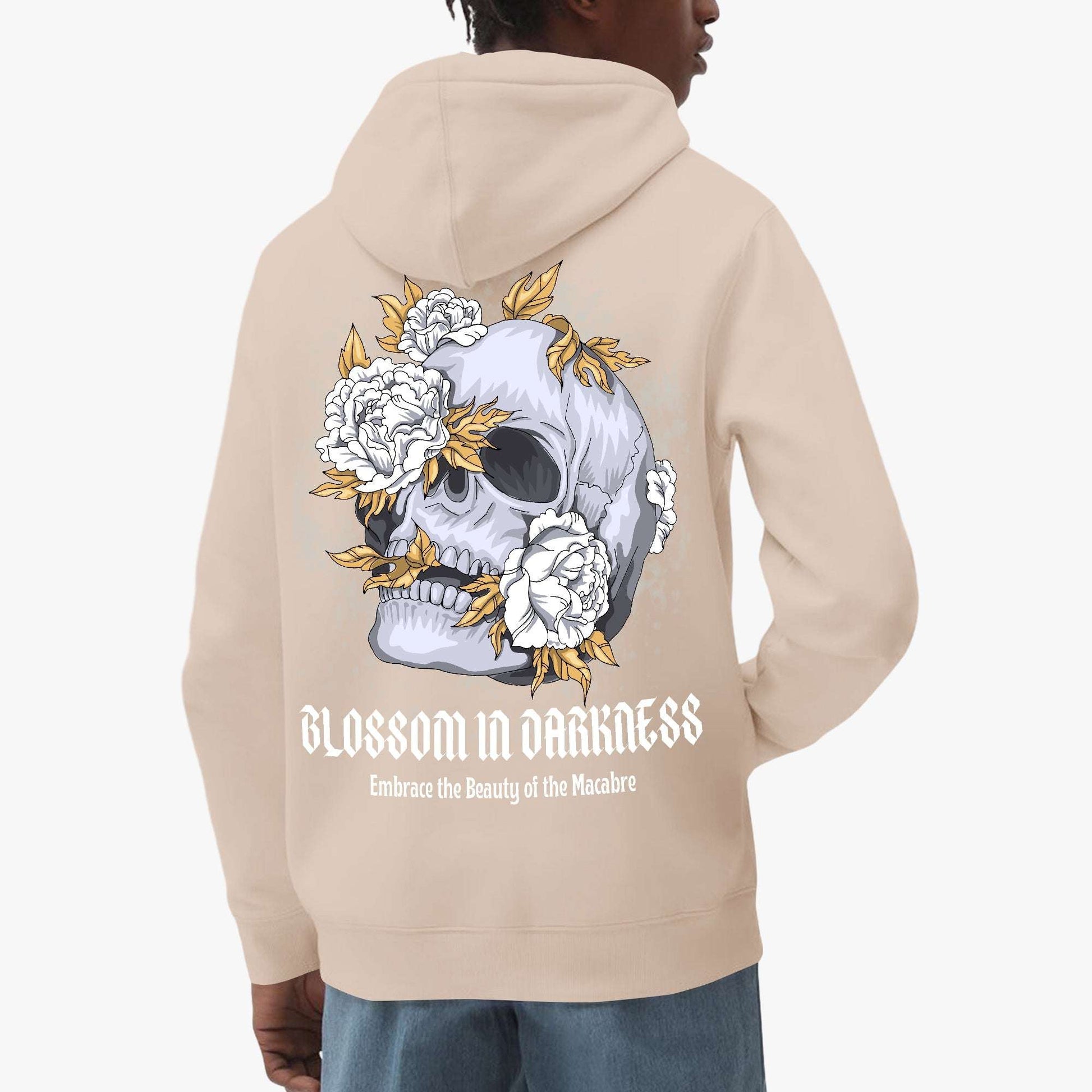 Blossom in Darkness Skull and Flowers Hoodie – Gothic Elegance and Bold Style