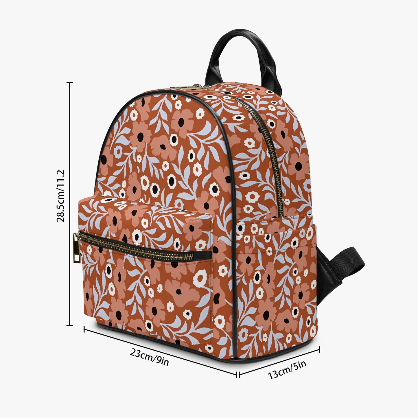 Autumn Bloom Mini Backpack: Rustic Floral Charm