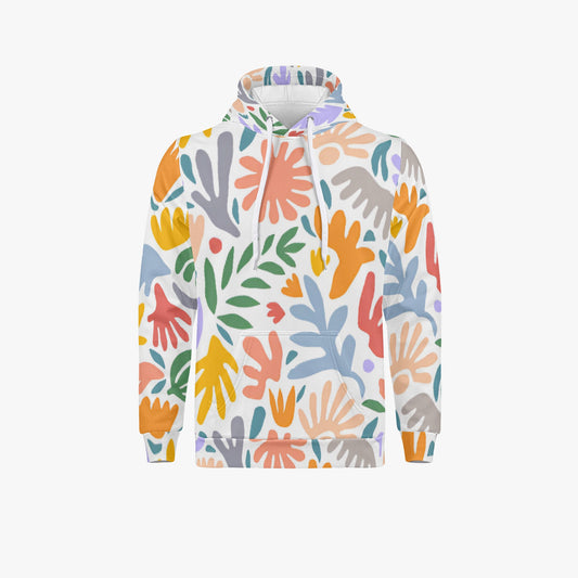 Abstract Floral Hoodie - Playful Botanical Print for Everyday Style