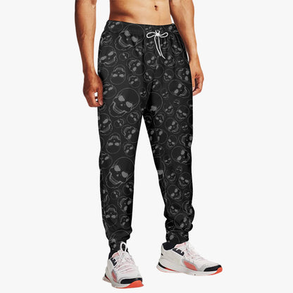 Black Skull Print Joggers - Sleek Gothic Loungewear