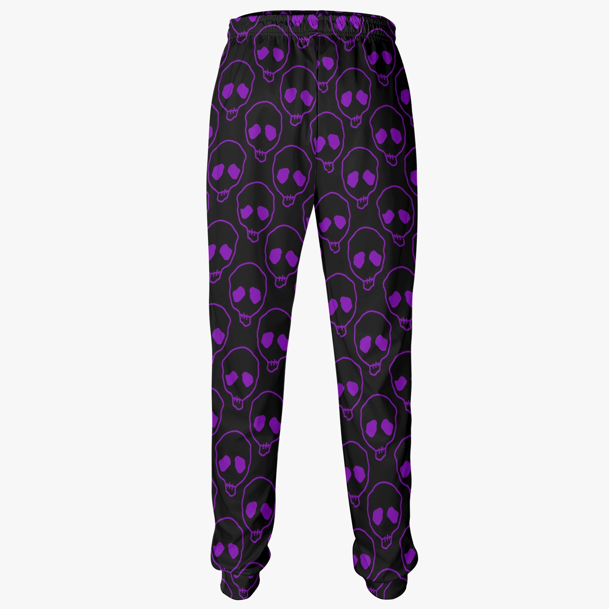 Purple Skull Print Joggers - Gothic Streetwear Loungewear