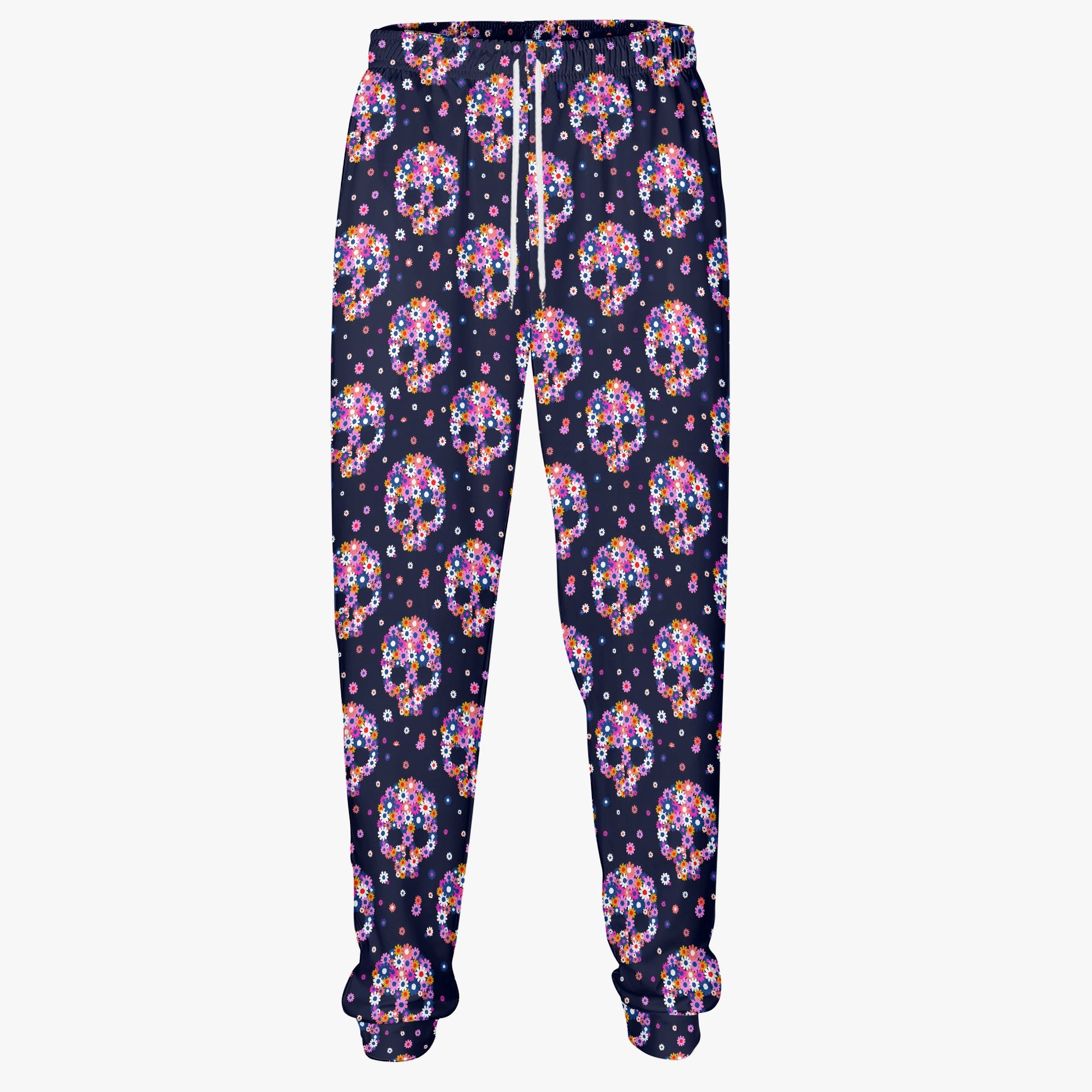 Flower Skull Print Jogger Sweatpants - Stylish & Comfortable Loungewear