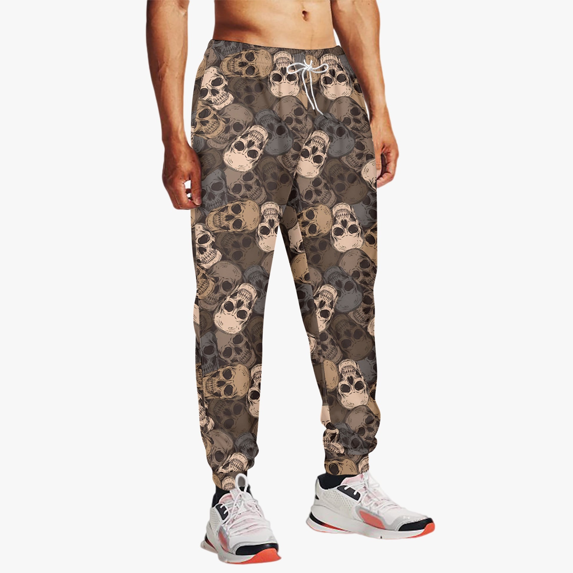 Neutral Skull Print Sweatpants - Earthy Gothic Loungewear