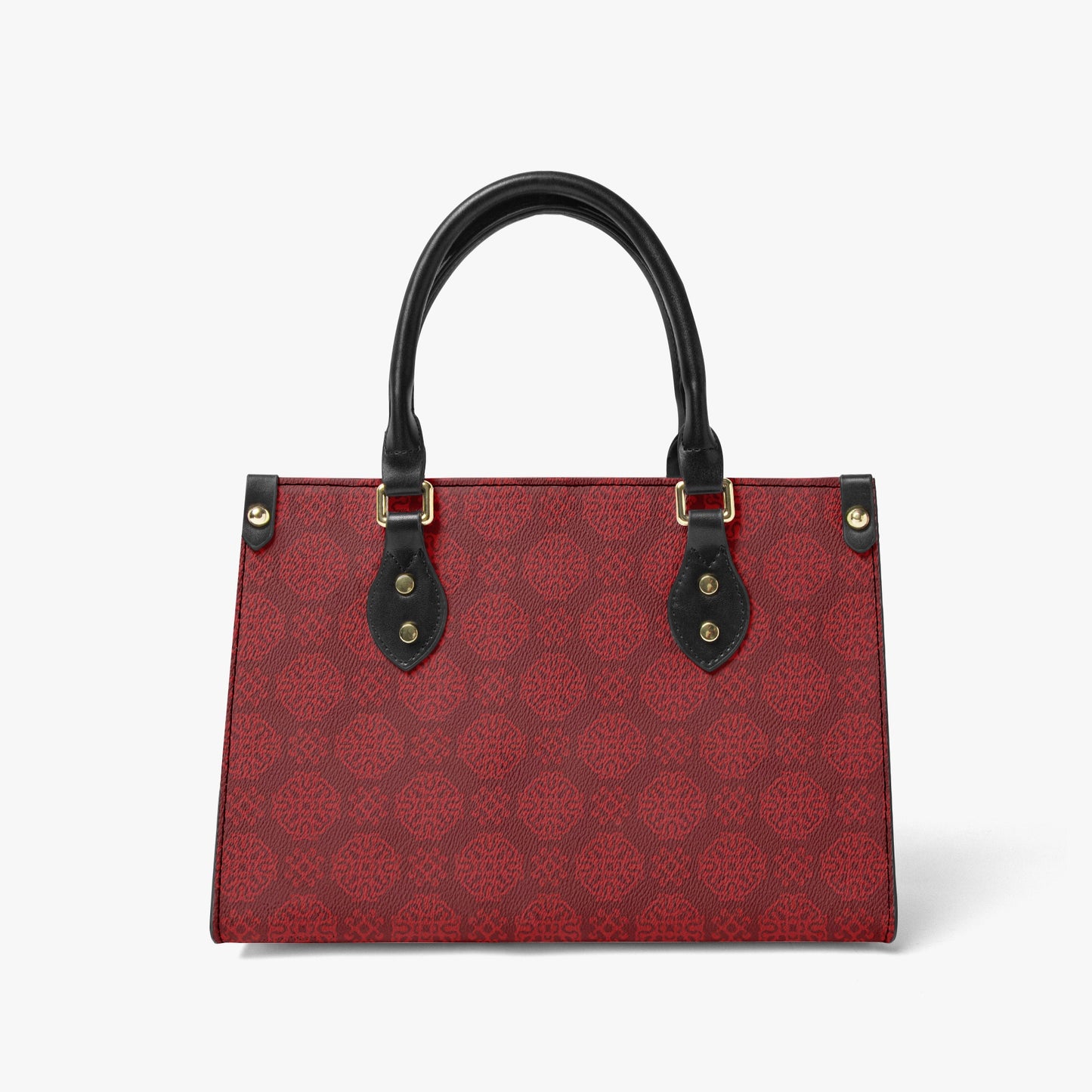 Sophisticated Red Tote Bag with Modern Embossed Pattern