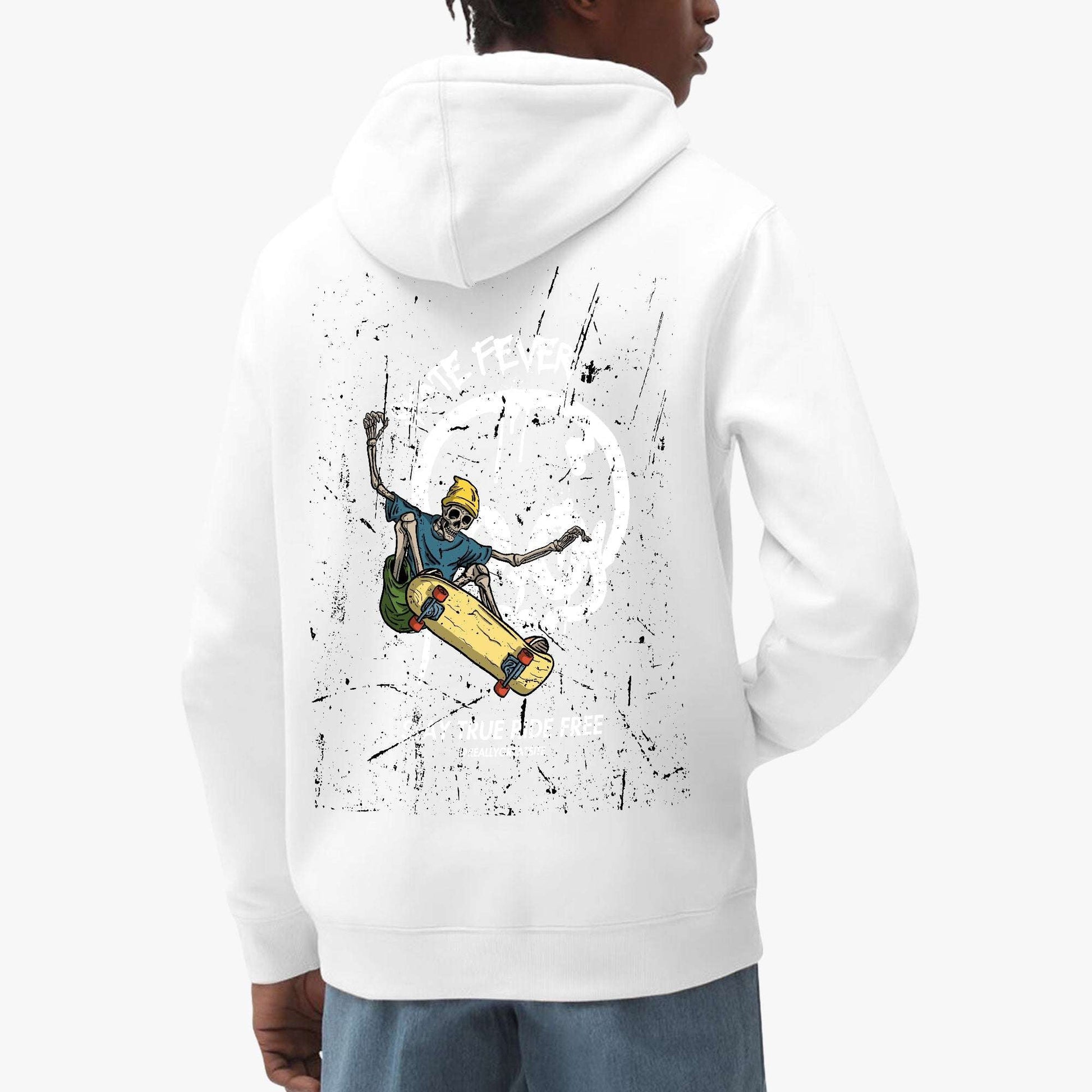 Skate Fever Hoodie – Bold Skull and Skateboard Design