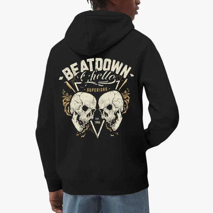 Beatdown Skull Hoodie - Available in Klein Blue, Deep Gray, Navy Blue, and Black