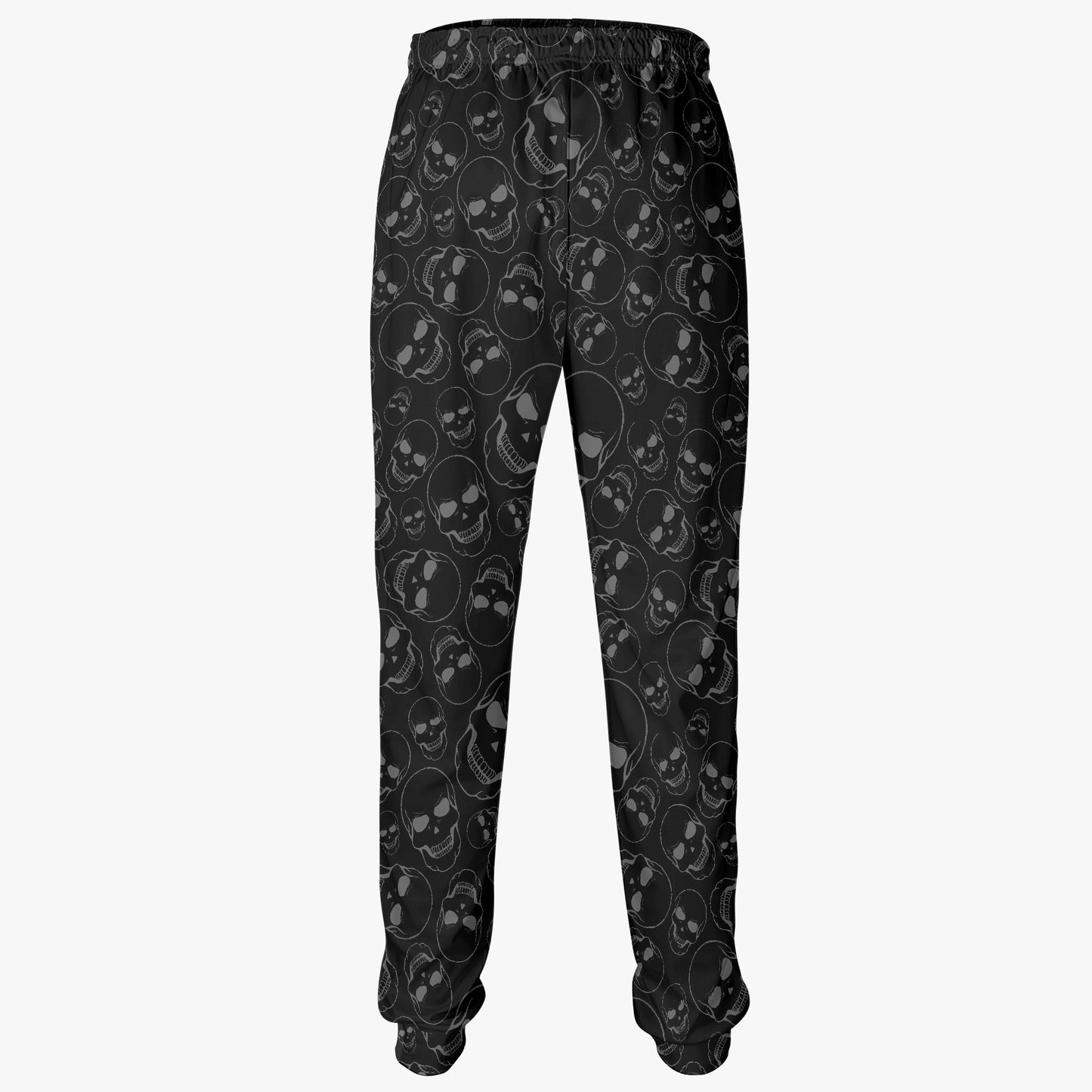 Black Skull Print Joggers - Sleek Gothic Loungewear