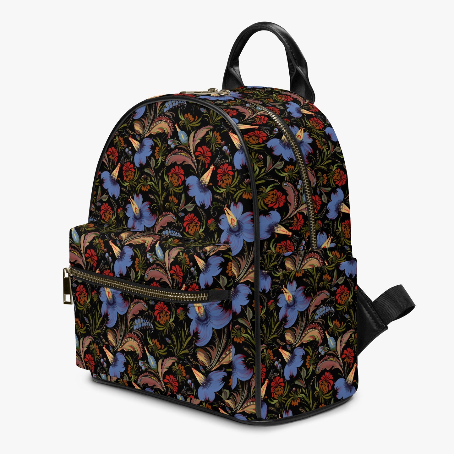 Midnight Bloom Mini Backpack: A Vintage Floral Dream