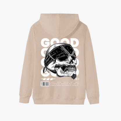 Good Vibes Skull Hoodie – Edgy Bandana Skull Graphic Design