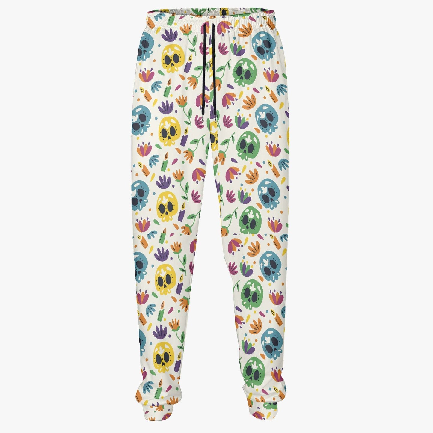 Floral Skull Pattern Sweatpants – Colorful and Unique Design