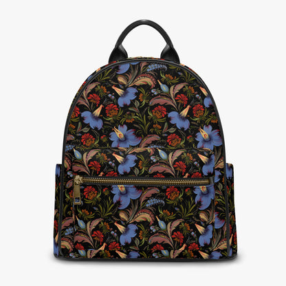 Midnight Bloom Mini Backpack: A Vintage Floral Dream