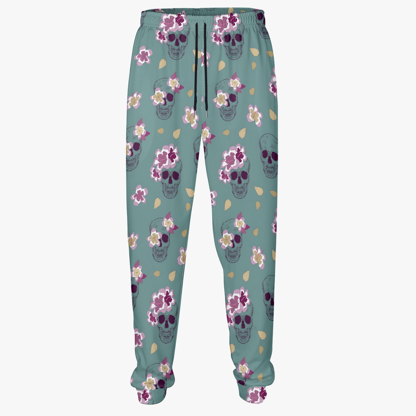 Floral Crown Skull Print Jogger Sweatpants - Stylish & Comfortable Loungewear