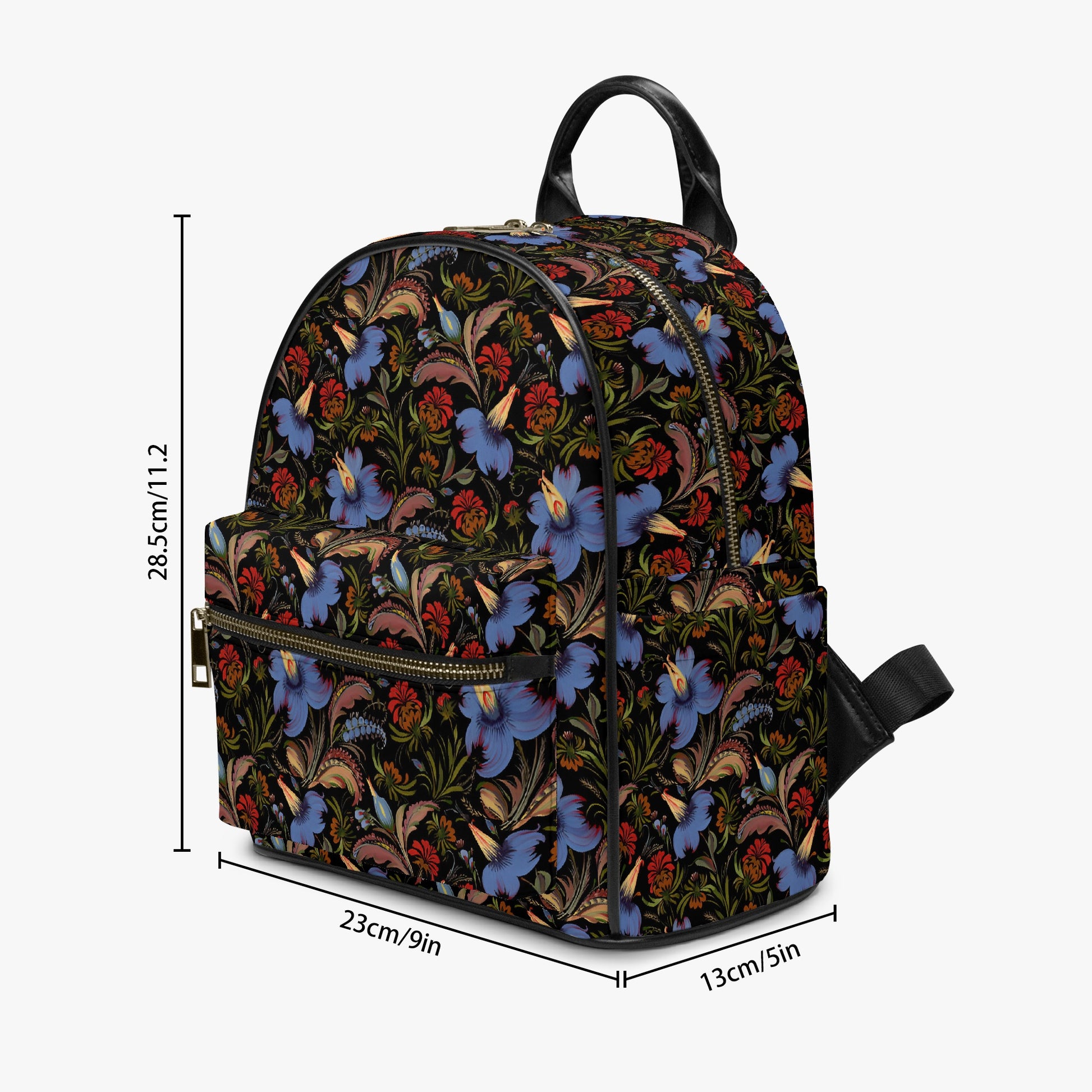 Midnight Bloom Mini Backpack: A Vintage Floral Dream