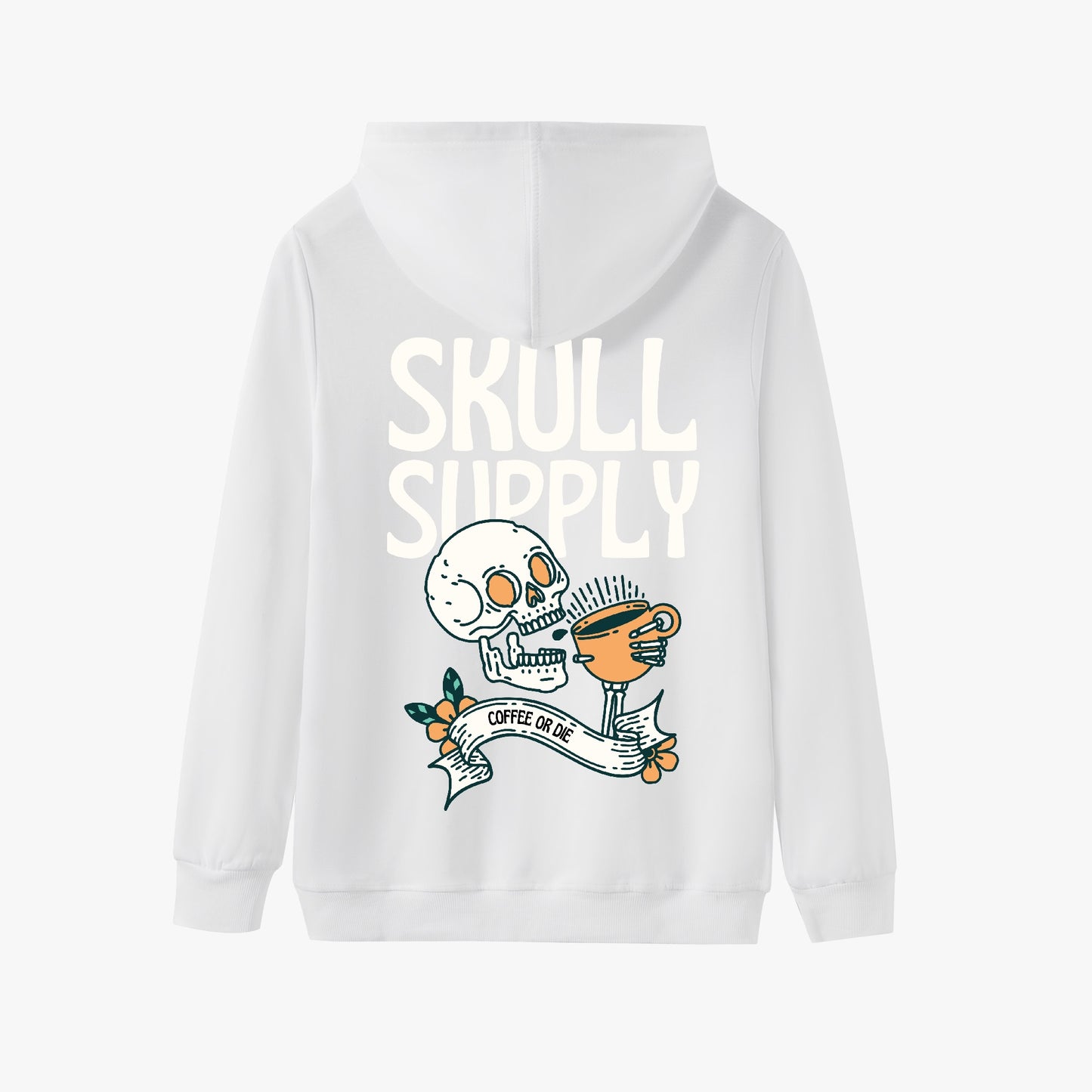 Skull Supply – Coffee or Die Hoodie – Quirky Skull Coffee Design