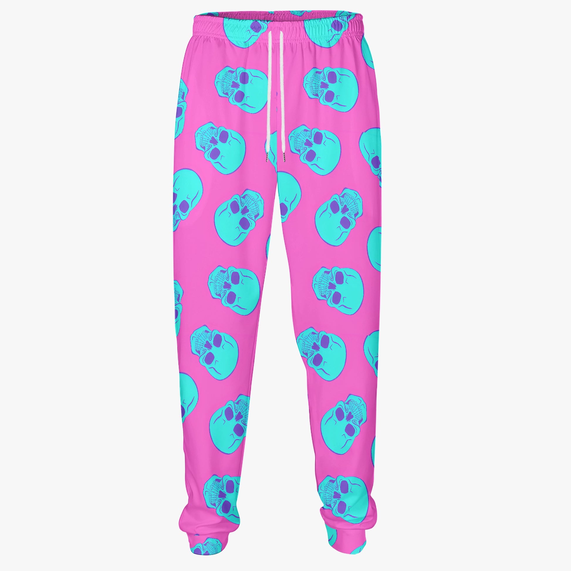 Neon Skull Print Jogger Sweatpants - Vibrant & Comfortable Loungewear