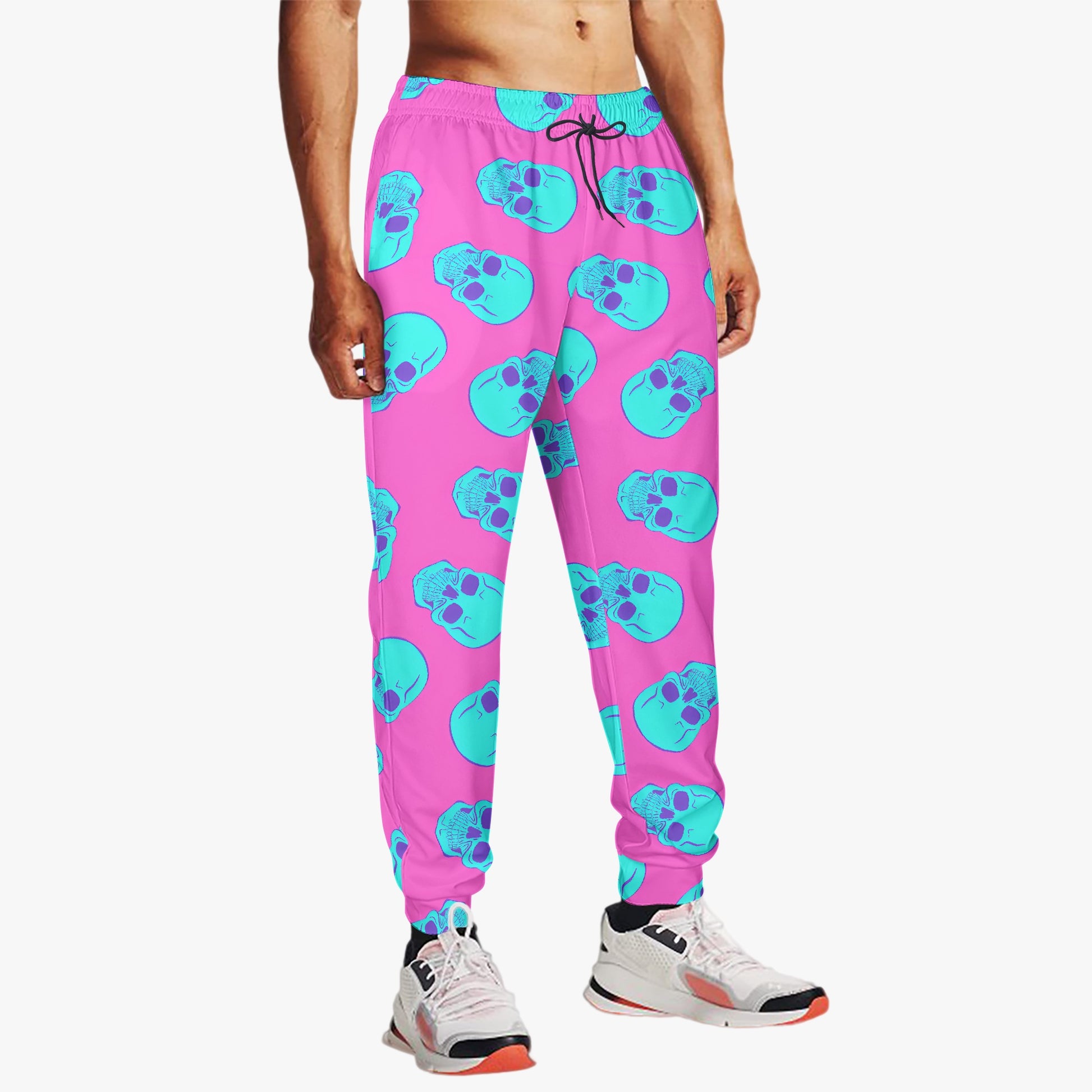 Neon Skull Print Jogger Sweatpants - Vibrant & Comfortable Loungewear