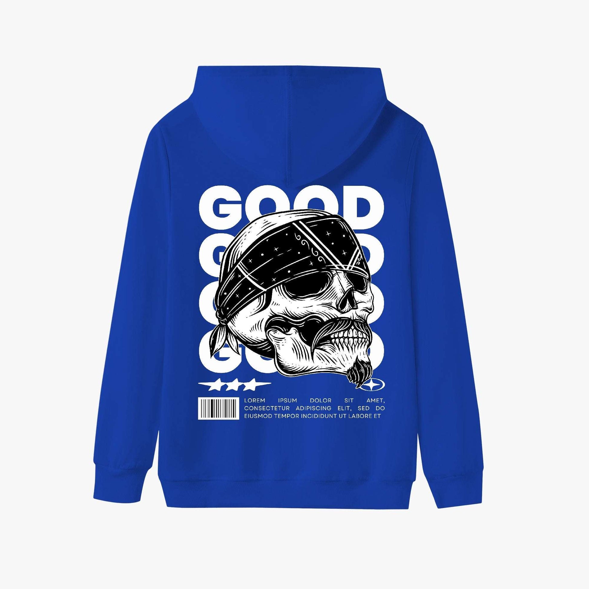 Good Vibes Skull Hoodie – Edgy Bandana Skull Graphic Design