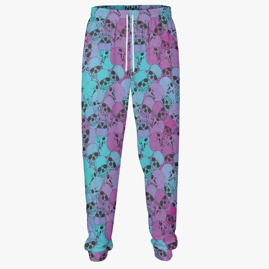 Men’s Colorful Skull Print Mid-weight Sweatpants – Vibrant Streetwear Style