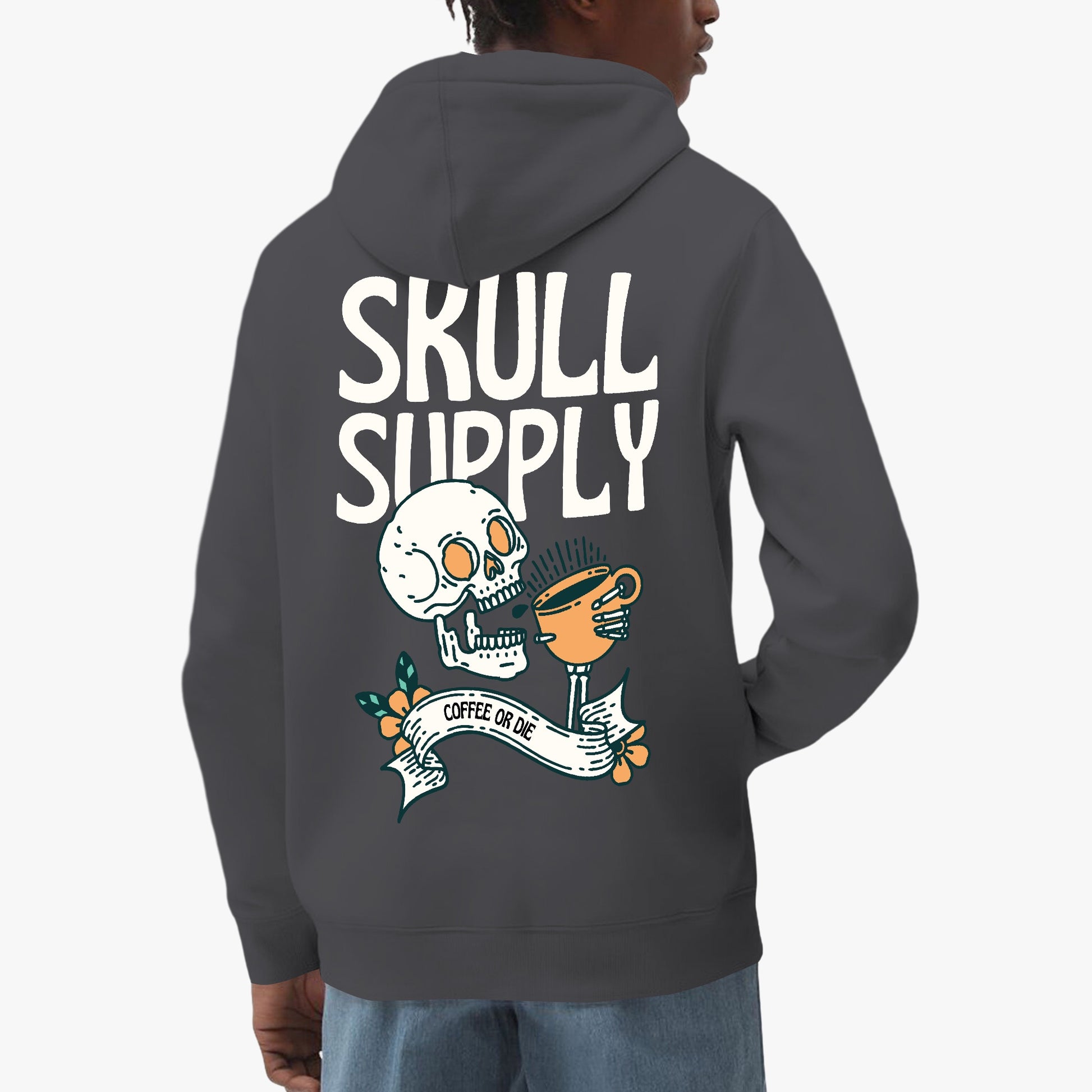 Skull Supply – Coffee or Die Hoodie – Quirky Skull Coffee Design