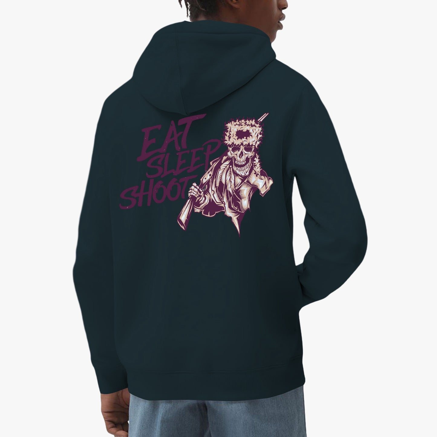 Eat Sleep Shoot - Premium Skull Graphic Pullover Hoodie