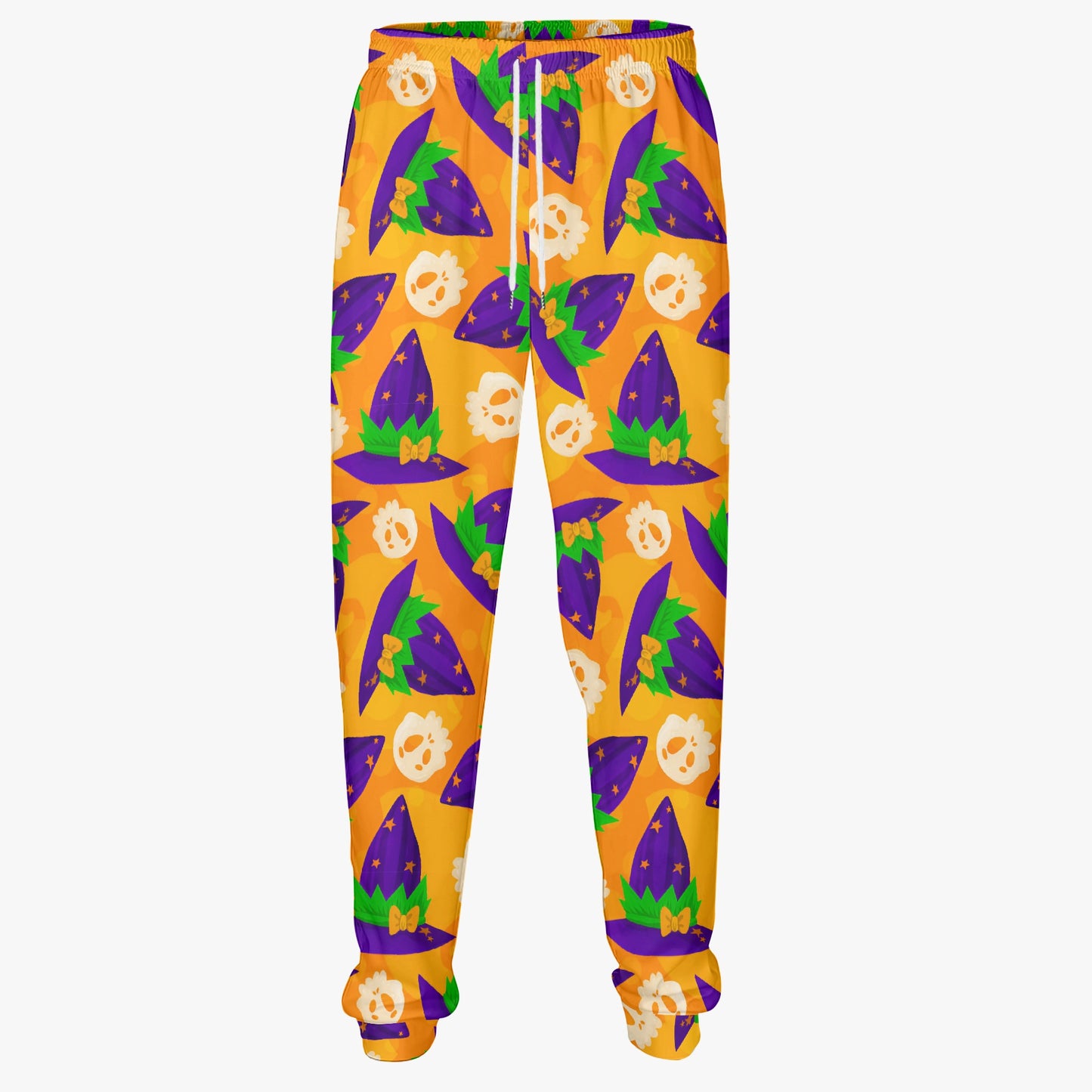 Spooky Fun All Year Round: Witch Hat and Skull All-Over Print Joggers