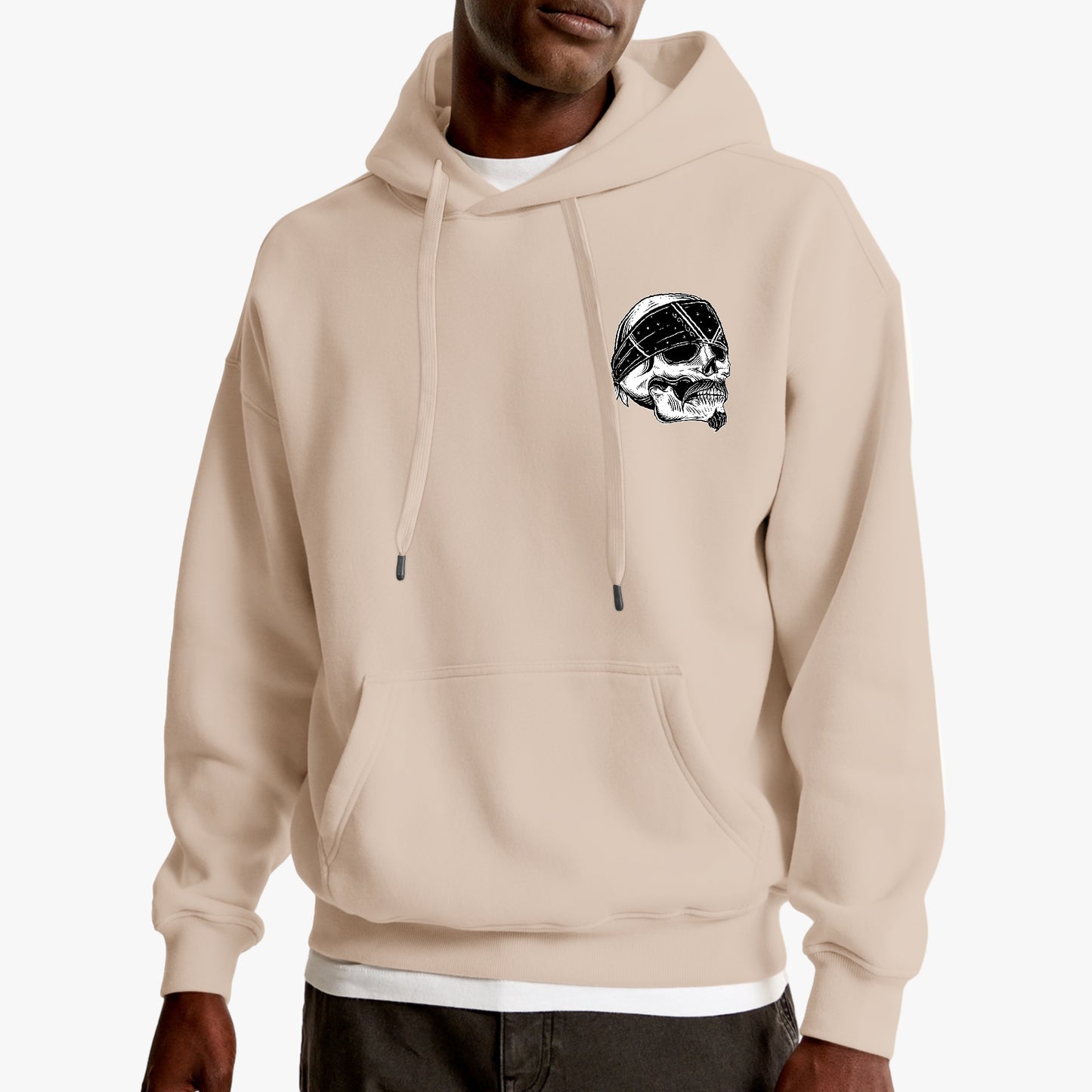 Good Vibes Skull Hoodie – Edgy Bandana Skull Graphic Design