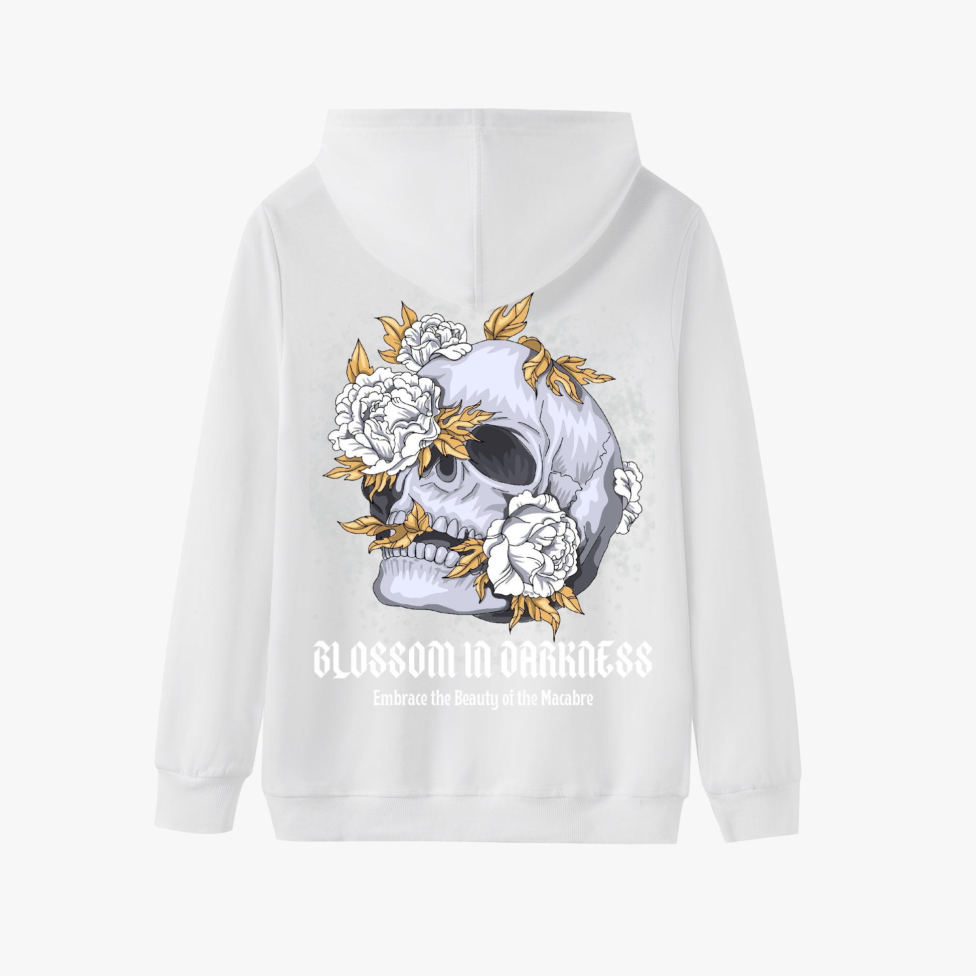 Blossom in Darkness Skull and Flowers Hoodie – Gothic Elegance and Bold Style