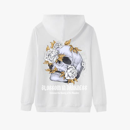 Blossom in Darkness Skull and Flowers Hoodie – Gothic Elegance and Bold Style