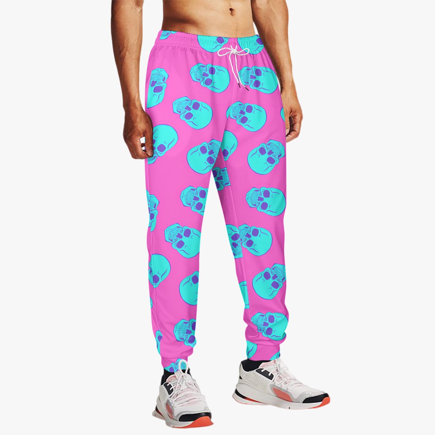 Neon Skull Print Jogger Sweatpants - Vibrant & Comfortable Loungewear