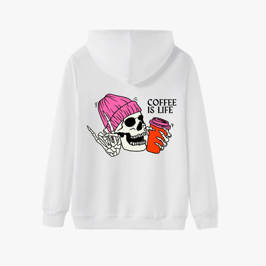 Coffee Is Life Hoodie – Fun and Bold Skull Coffee Design