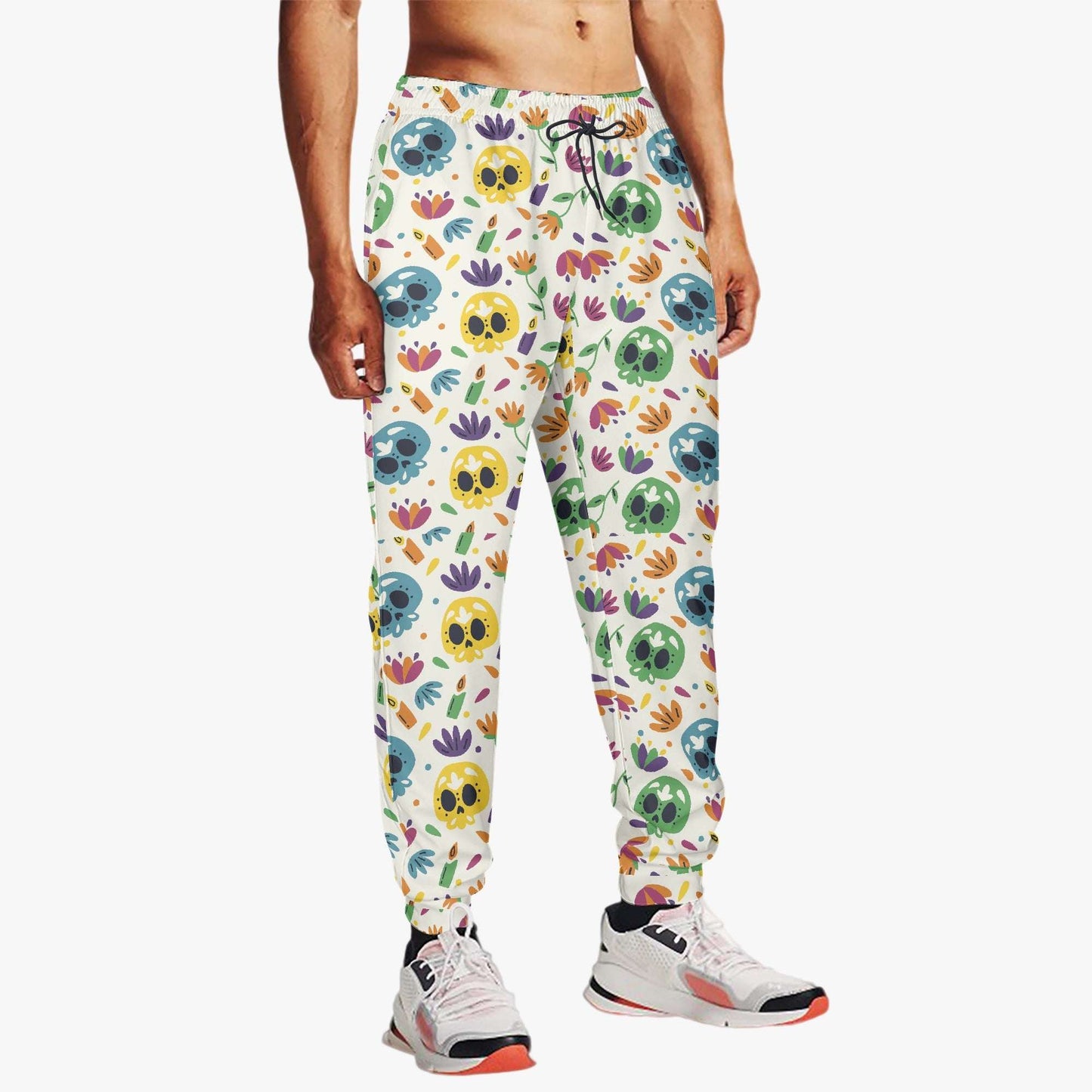 Floral Skull Pattern Sweatpants – Colorful and Unique Design