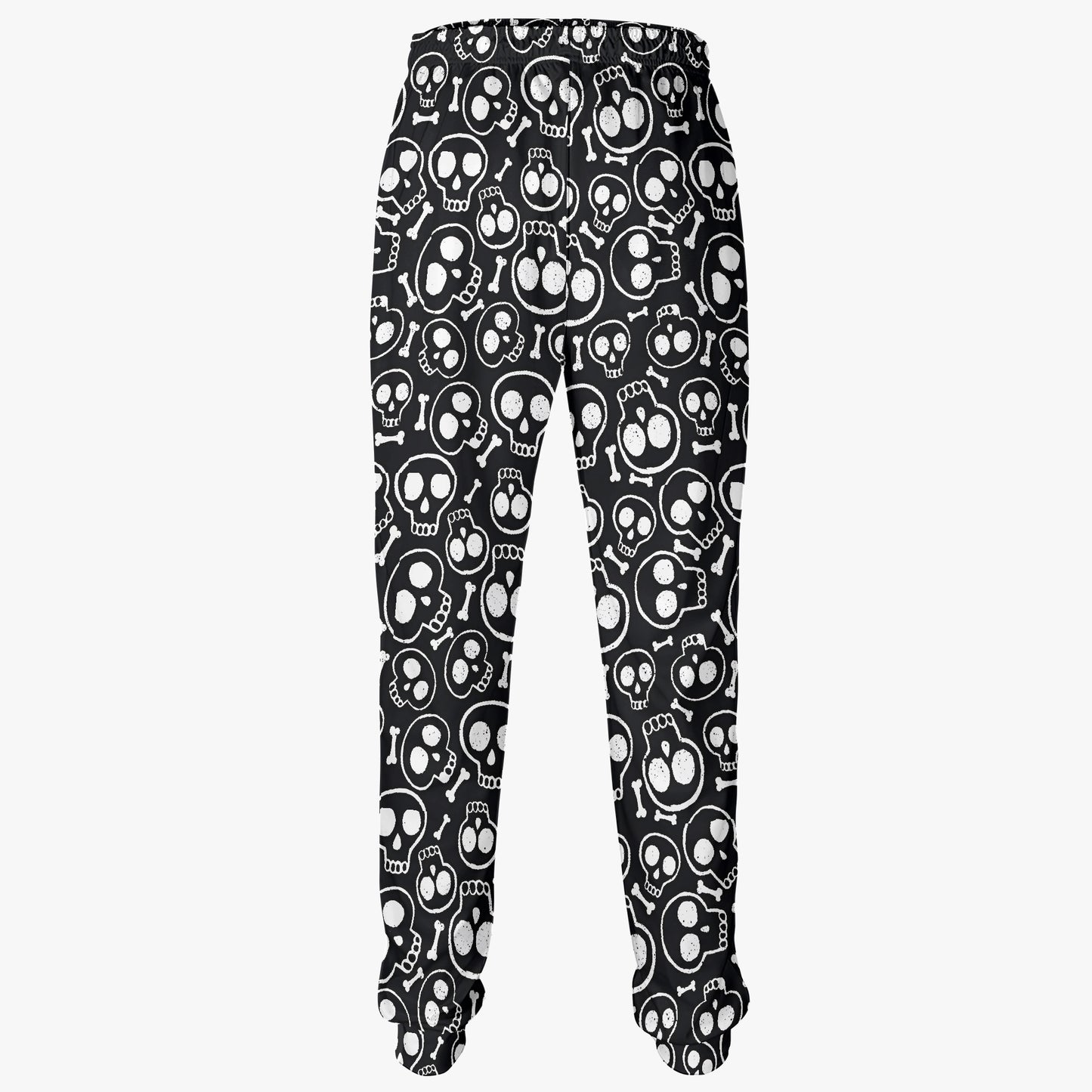 Monochrome Skull Pattern Sweatpants - Bold Gothic Loungewear