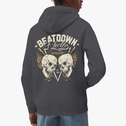 Beatdown Skull Hoodie - Available in Klein Blue, Deep Gray, Navy Blue, and Black