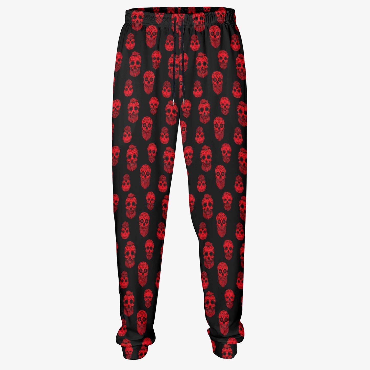 Black and Red Skull Print Sweatpants - Gothic Streetwear Essentials