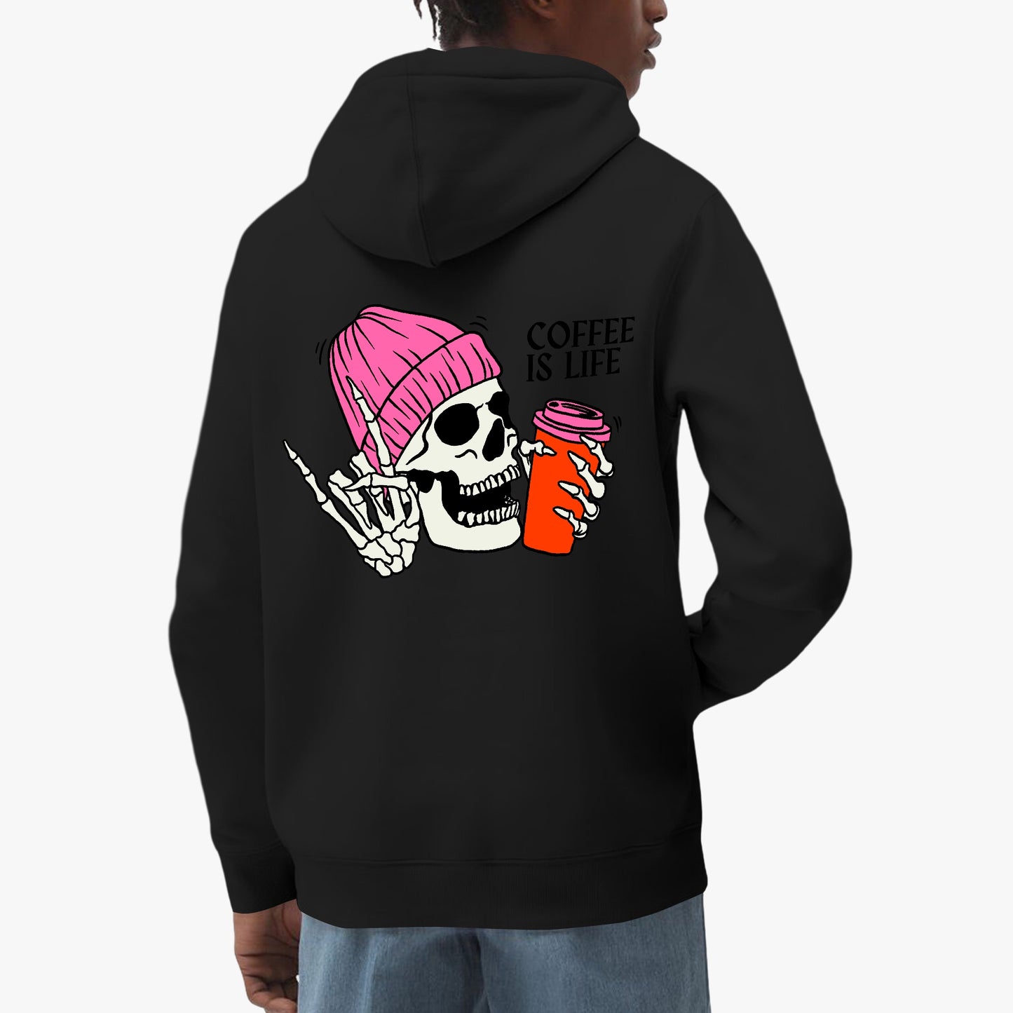 Coffee Is Life Hoodie – Fun and Bold Skull Coffee Design